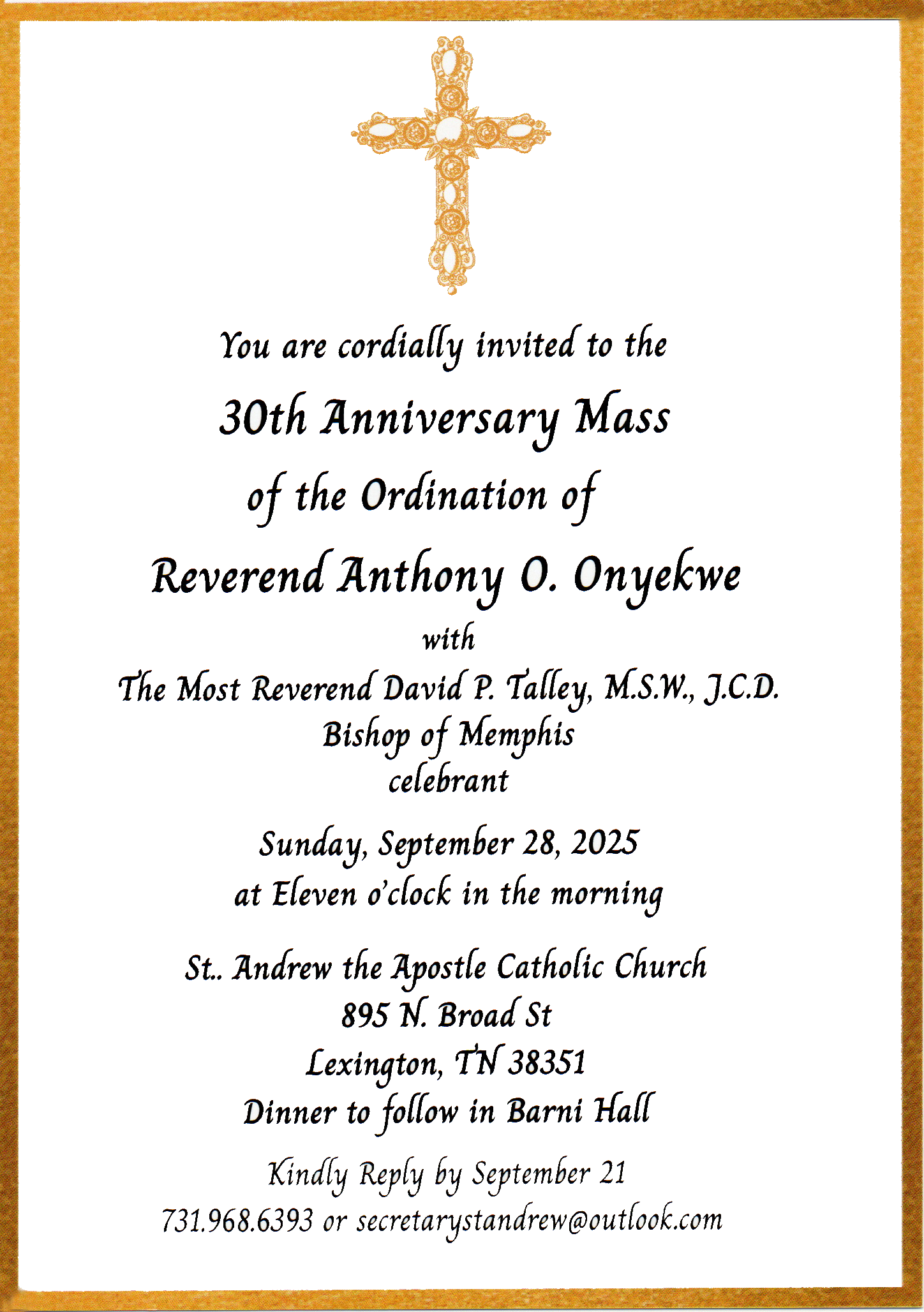 30th Anniversary Mass for Fr. Anthony Onyekwe