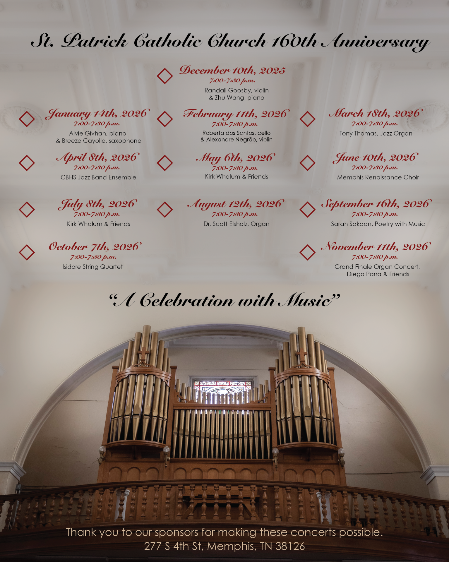 Dr. Scott Elsholz at St. Patrick 160th Anniversary Concert Series