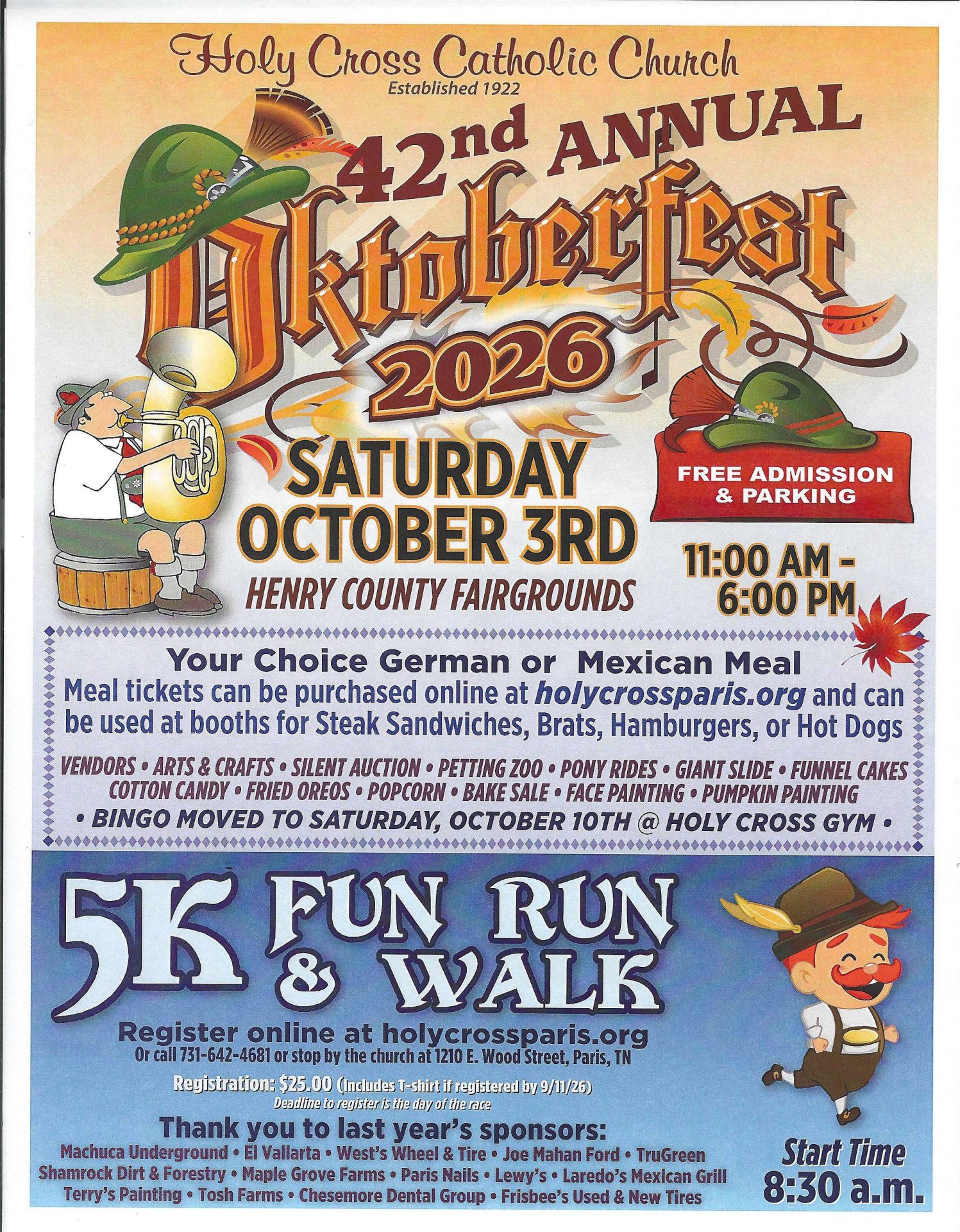Holy Cross Catholic Church 42nd Annual Oktoberfest 2026