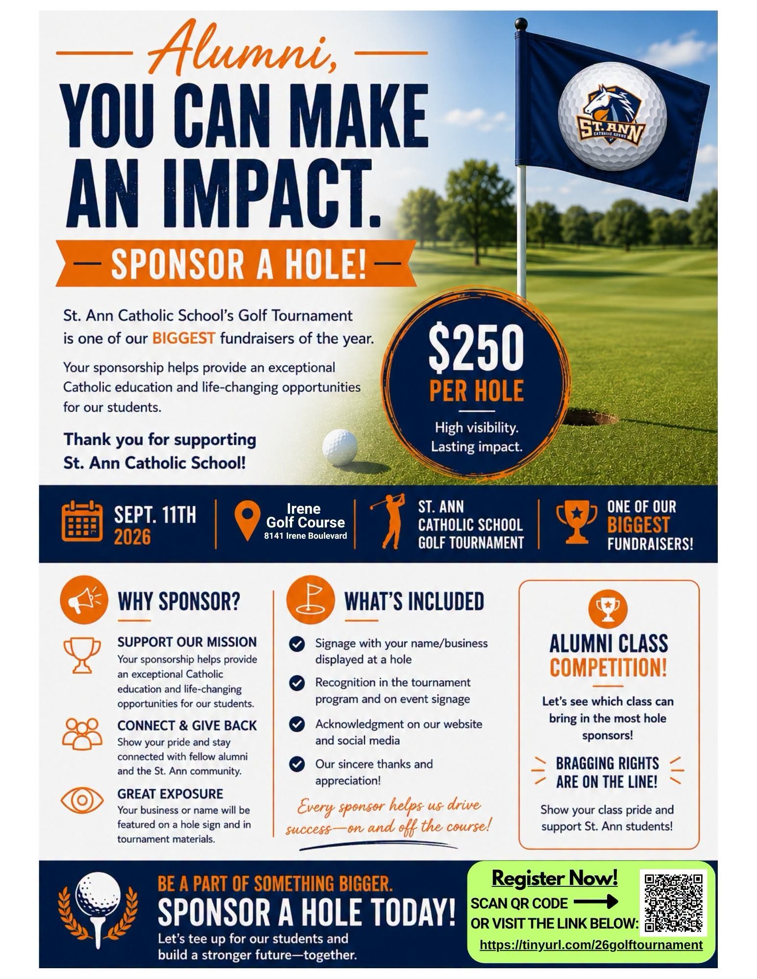 St. Ann Catholic School Golf Tournament Hole Sponsorship Drive