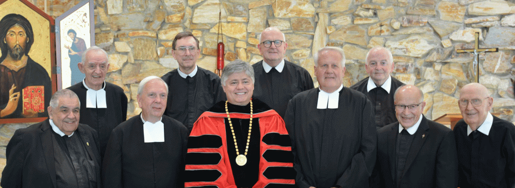 CBU President Ronald L. Brandon with the Christian Brothers