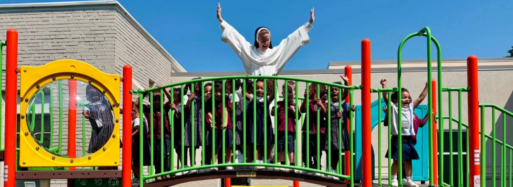 St. Paul Catholic School Celebrating New PreK Playground