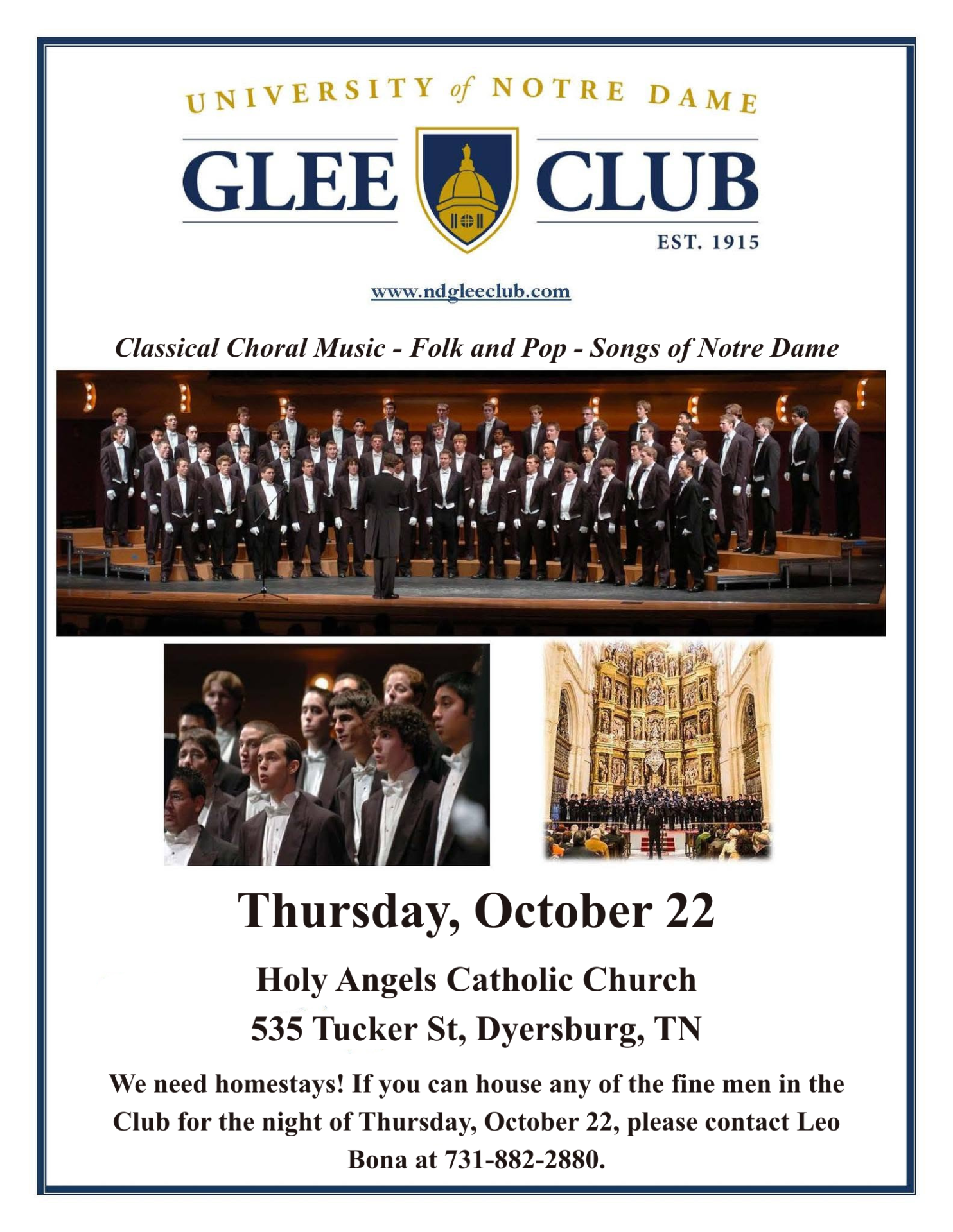 Notre Dame Men's Glee Club at Holy Angels